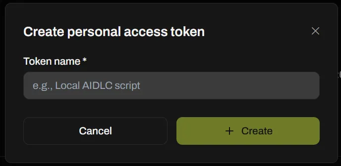 Create personal access token